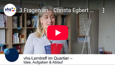 YouTube-Video „3 Fragen an... Christa Egbert zum vhs-Lerntreff in Bingen“